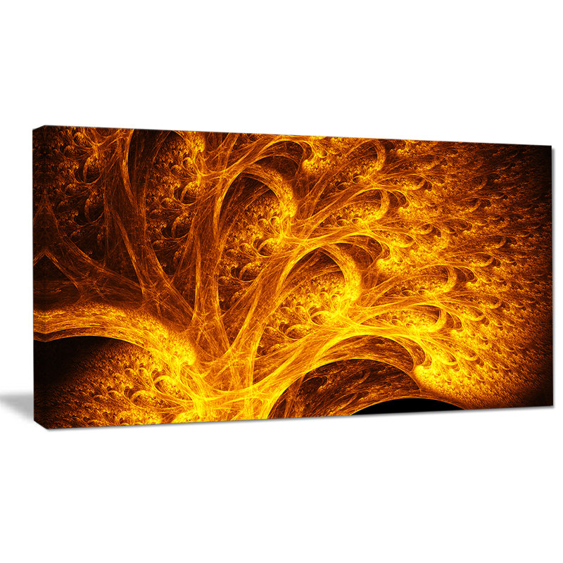 Magical Yellow, psychédélique, impression sur toile tendue, H 16 po x l 32 po x P 1 po