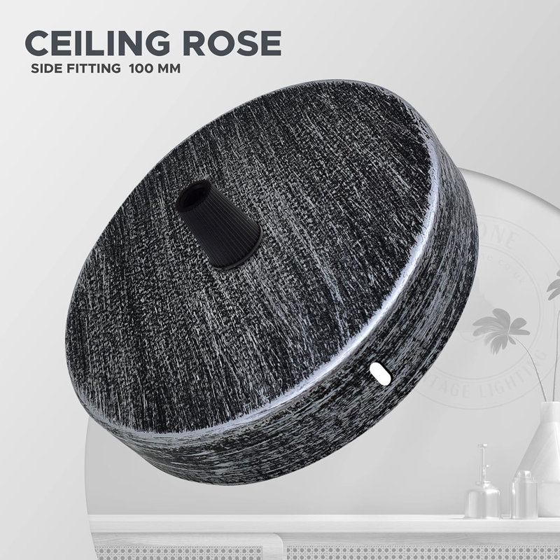 Solarah Single Outlet Ceiling Rose 100Mm Metal Ceiling Rose With Cord Grip And Fitting Accessories, For Ceiling Rose Lighting And Wall Lamp Lighting Kit
