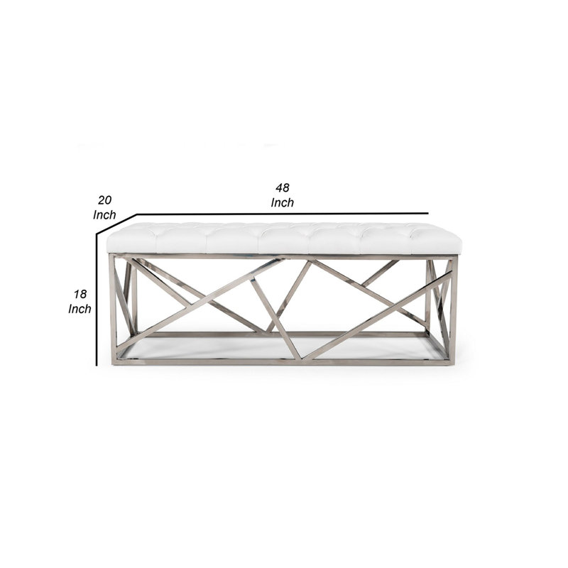 Banc en cuir et acier Plymouth