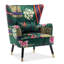 Upholstered With Footstool Wingback Chair-1815216772