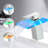 Bathroom Sink Faucet LED Light 3 Colors Changing Waterfall Glass Spout Hot Cold Water Mixer Single Handle One Hole Deck Mounted Bathroom Faucet Black Lavatory Vanity Basin Bath Plumbing Fixtures-117992816