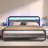 Metal  Bed Frame with LED Headboard and Footboard, Rustic Industrial Heavy Duty Wooden Platform Bed Frame with Under Bed Storage, Noise Free, No Box Spring Needed-488578650-488578645