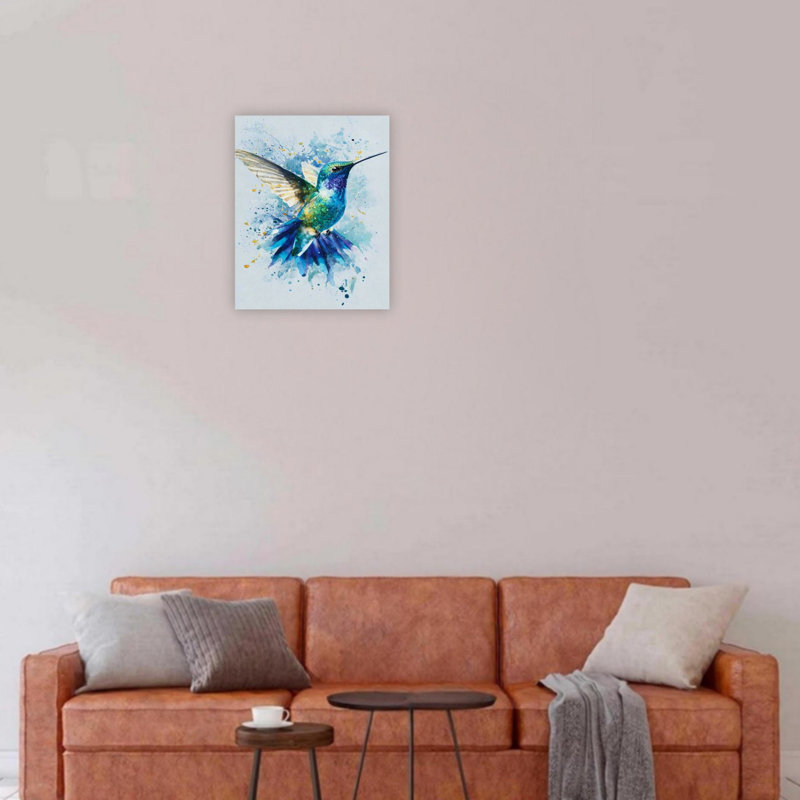 Hummingbird In Flight Unframed Canvas Wall Art