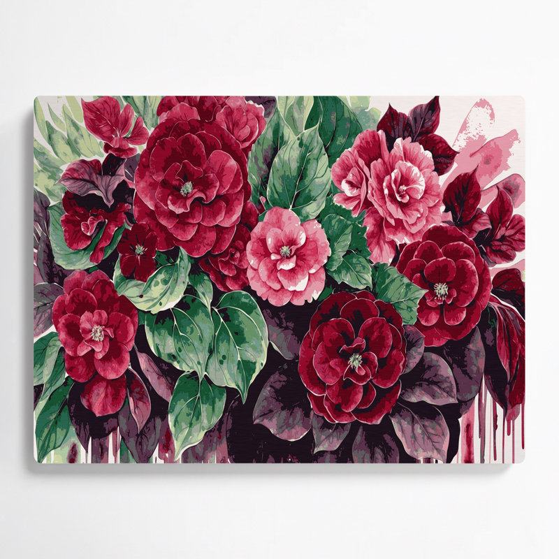 Bégonias botaniques, art mural en métal brun
