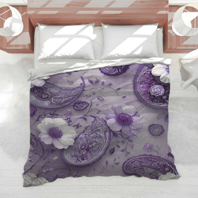 Purple Floral Paisley Comforter