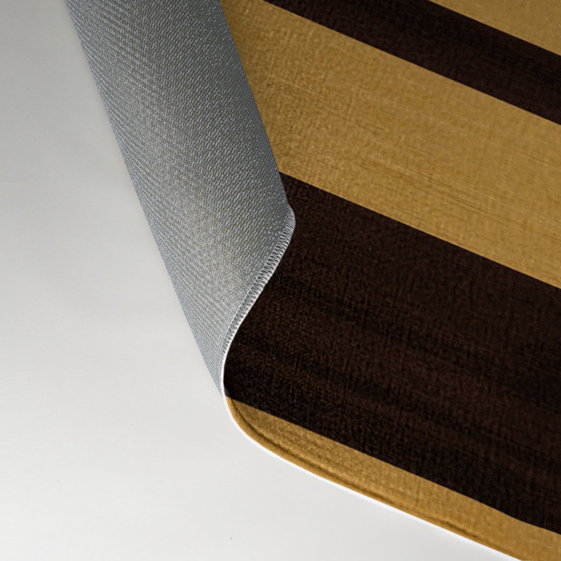 Tapis intérieur / extérieur jaune HorizontalStripes, Rectangulaire 3 pi x 5 pi