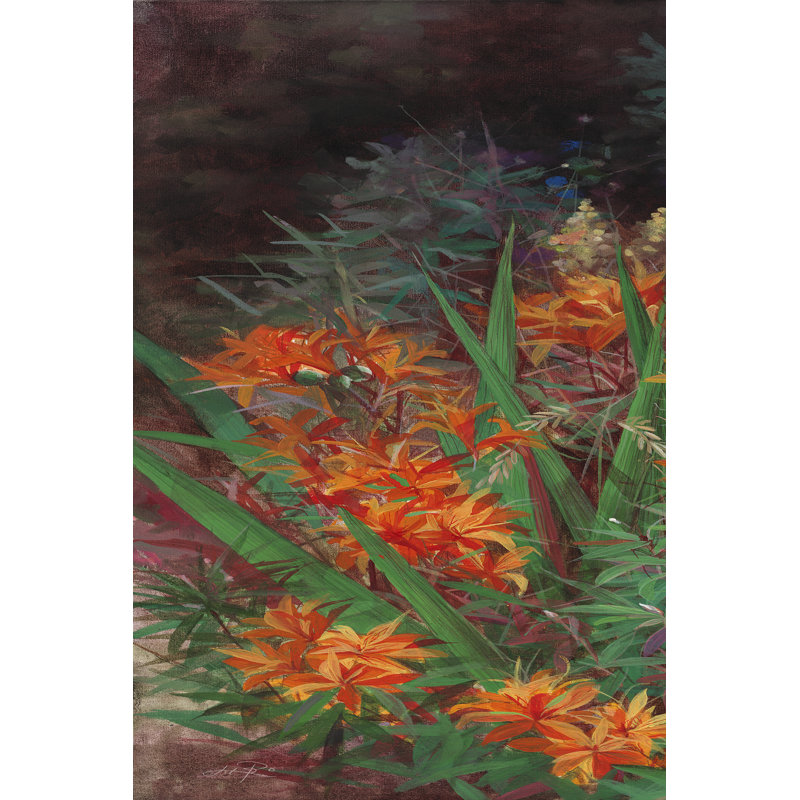 Wild Lily Garden I by LI BO - Wrapped Canvas Painting, 46cm H x 30cm W