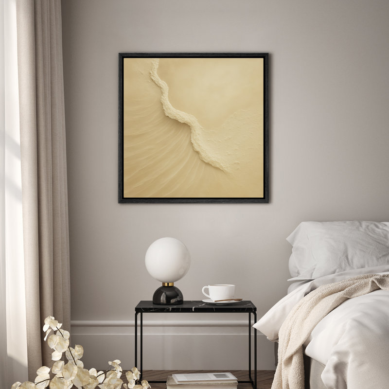 Art mural encadré sur toile - Impressions murales à texture abstraite pour chambre à coucher - 16 po x 16 po, Noir