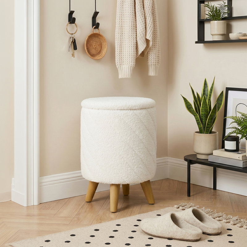 43cm Wide Cylinder Striped Standard Ottoman