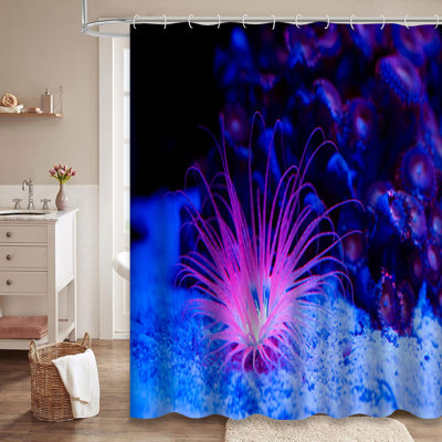 Rideau de douche à 12 crochets Marine Coral Sea Anemone