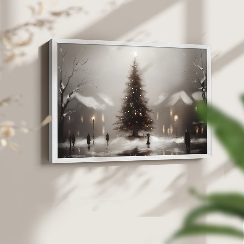 Art de Noël - DCCCLxxvii - reproduction encadrée - réversible, H 22 po x l 28 po, Blanc