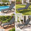 Méridienne d'extérieur Kozyard, structure entièrement en aluminium et tissu textilène, chaise longue inclinable réglable entièrement plate pour la piscine, les bains de soleil et la cour arrière, gris-533165692