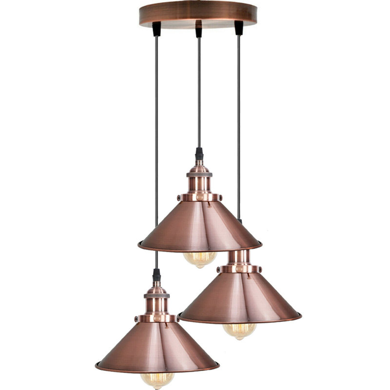 Collinsville 3 - Light Cluster Pendant, Copper