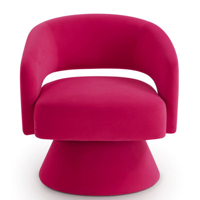 Rose Pink 360 Degree Swivel Chair, Velvet Upholstery, Modern Elegance For Home Living Seat, Rotation, Room, Bedroom, Office