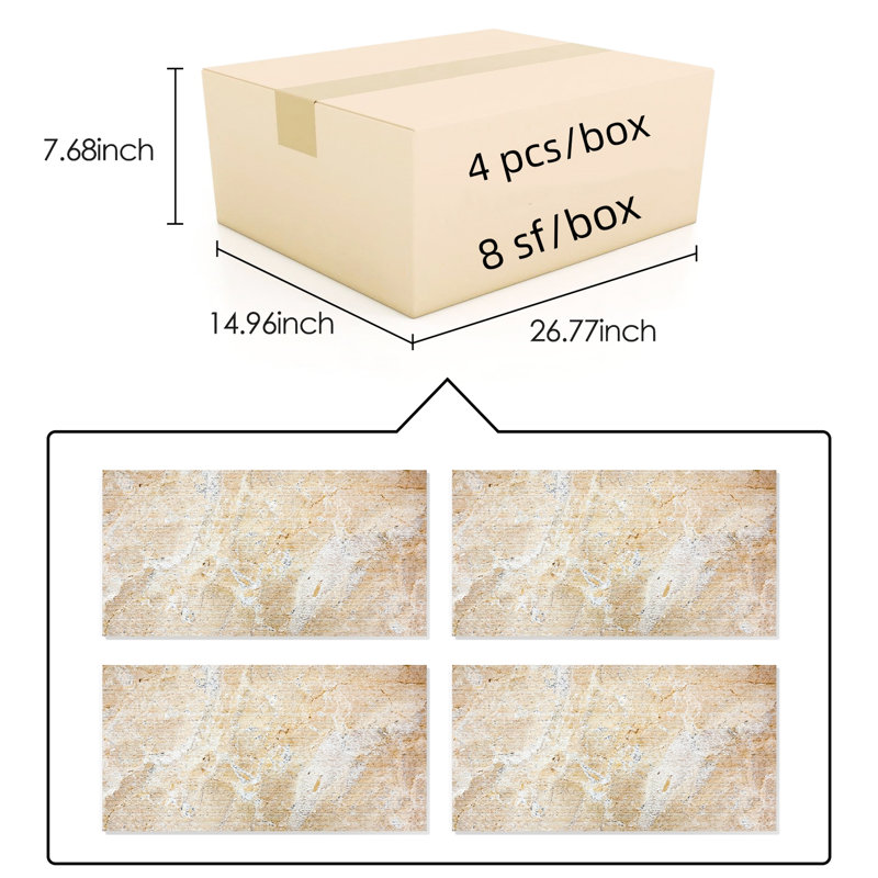 Marbre texturé beige / doré pour mur de hall d'entrée - 12 x 24 pouces, art, luxe, beige doré, jaune, salle à manger de style européen