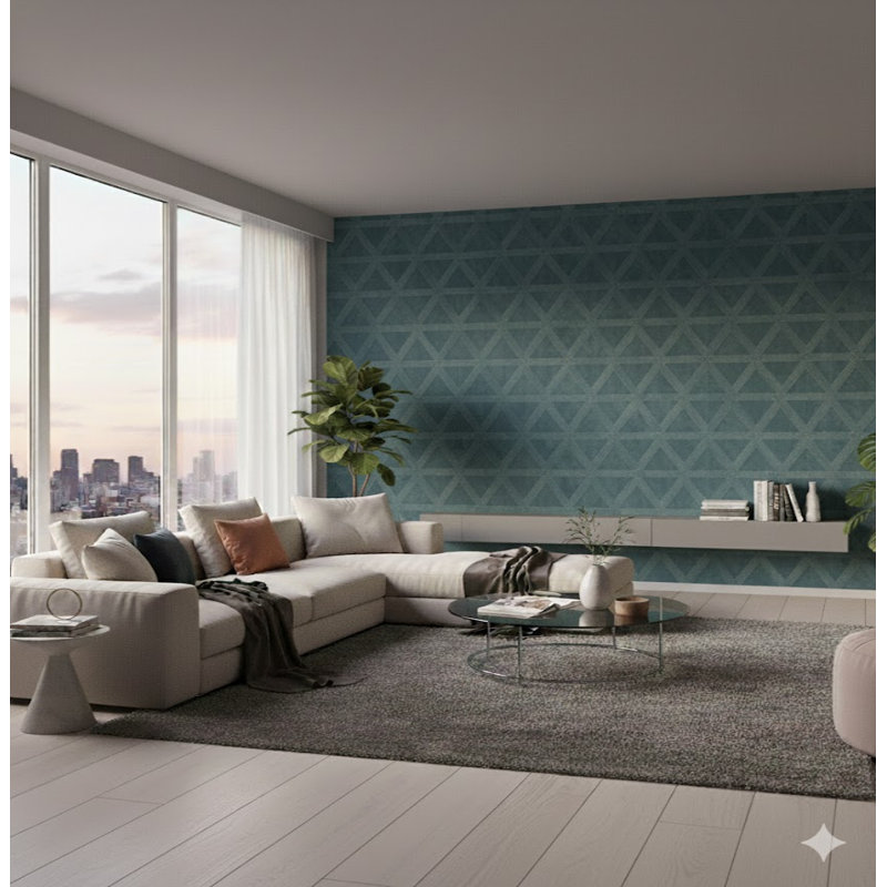 Utopia Collection Tri Prism Effect Wallpaper Roll, Green
