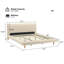 Structure de lit tête de lit Beige Chunky, tissu, lits, cadres et bases, 73,43 x 91,73 x 36,61 po, beige