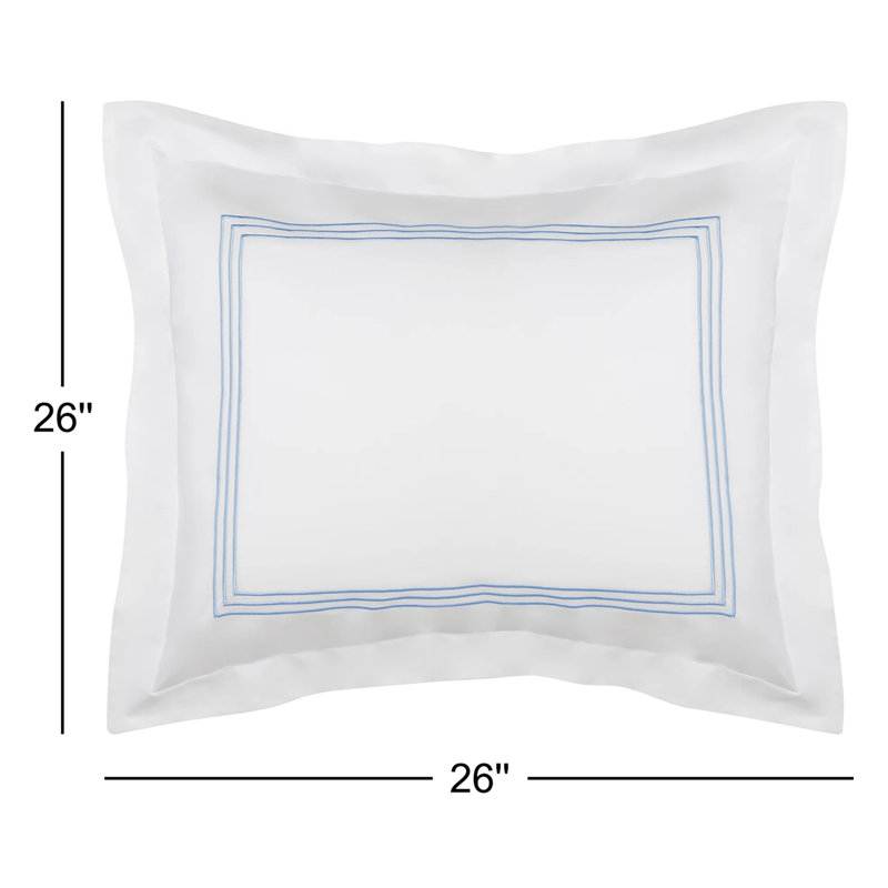 Norma Cotton Blend Pillow Sham, Blue, Standard