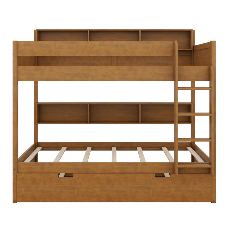 Bunk Bed , Trundle Bed Included, Twin Over Twin, Antique Wood