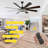 72" Modern Black Ceiling Fan with LED Light Kit & Remote, 6-Speed Quiet DC Motor, 3-Color Temperature, Reversible for Large Rooms-662703391