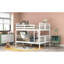 Lit superposé double au-dessus d'un lit double, meubles en bois massif de couleur blanche pour chambre à coucher et chambre d'amis