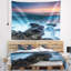 Tapisserie Seashore, plage rocheuse et vagues blanches-28508012
