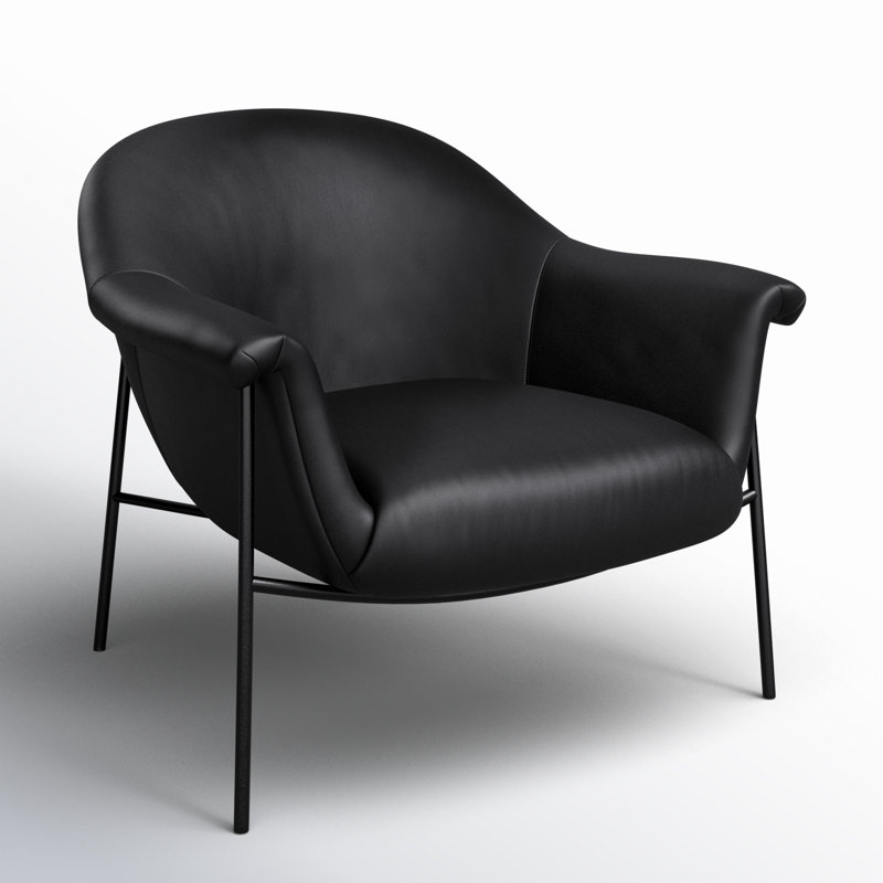 Suerte Armchair, Black Genuine Leather