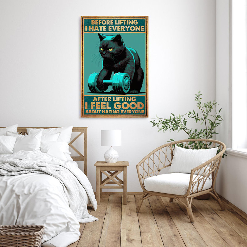 Avant de soulever, je hais tout le monde sur toile, impression, H 36 po x l 24 po x P 1,25 po