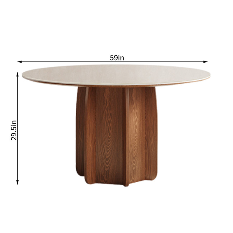 Table de salle à manger ronde Modern, H 29,5 po x L 59 po x l 59 po