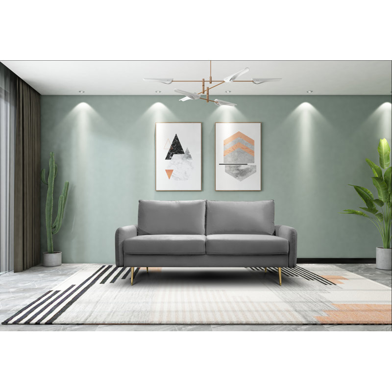 Siniard 70'' Upholstered Sofa, Gray 100% Polyester, 33.1" H X 70" W X 31.7" D