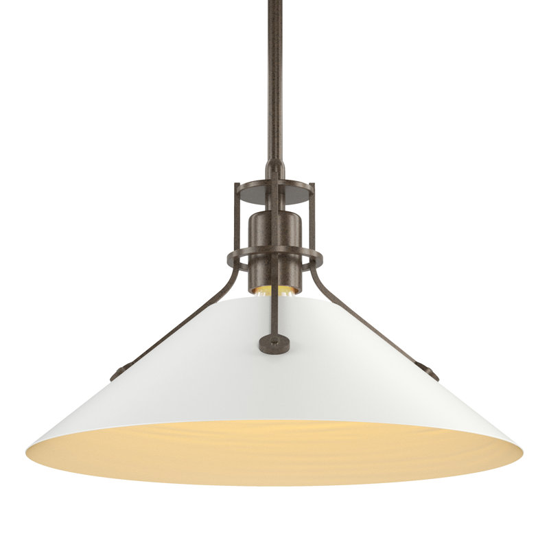 Henry 1 - Light Single Cone Pendant, Bronze, White, 56.3'' H X 14.4'' W X 14.4'' D