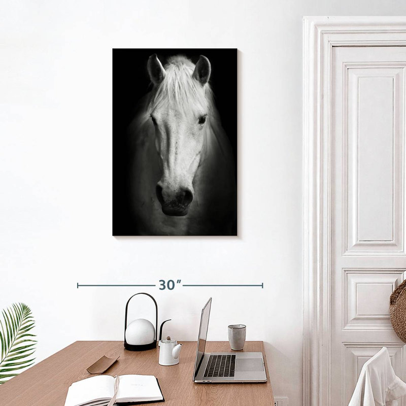 Brampt White Thoroughbred Horse, 30" H x 20" W