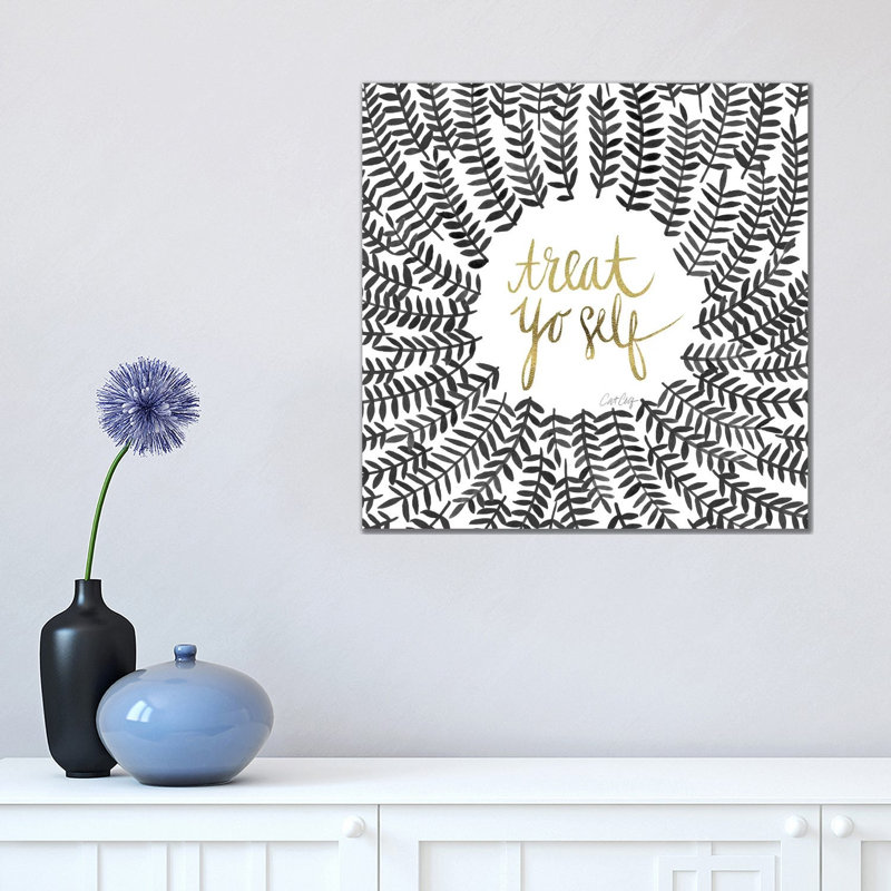 Treat Yo Self, Black by Cat Coquillette - Wrapped Canvas Print, 45.72 cm H x 45.72 cm W x 3.175 cm D