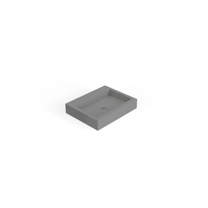Badeloft 23.6" x 18.8" Stone Resin Vessel Bathroom Sink WB-05-M-GGRY in Glossy Gray, Glossy Gray