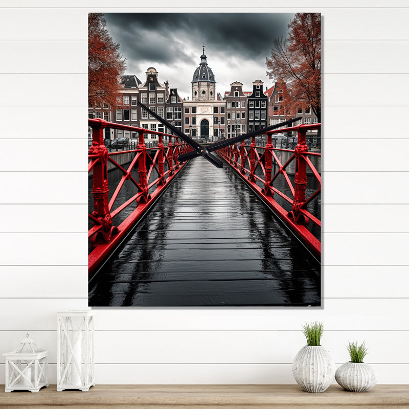 Horloge murale Amsterdam Cityscape I, Petit