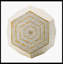 Tabouret Capiz 18 po x 18 po x 21 po, crème / jaune