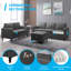 3+2 Seater Convertible Linen Sectional Sofa Set with Storage Ottoman-303591764