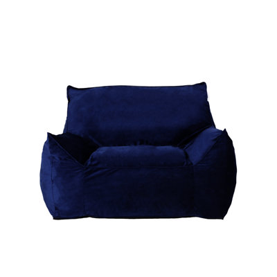 Allea Velveteen Bean Bag Chair With Armrests