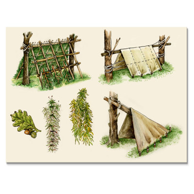 Nature Survival Shelters - reproduction sur toile