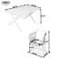 Ensemble de salle à manger 7 pièces pour l'extérieur avec table en bois et 6 fauteuils rembourrés, ensemble de salle à manger de patio avec structure en acier