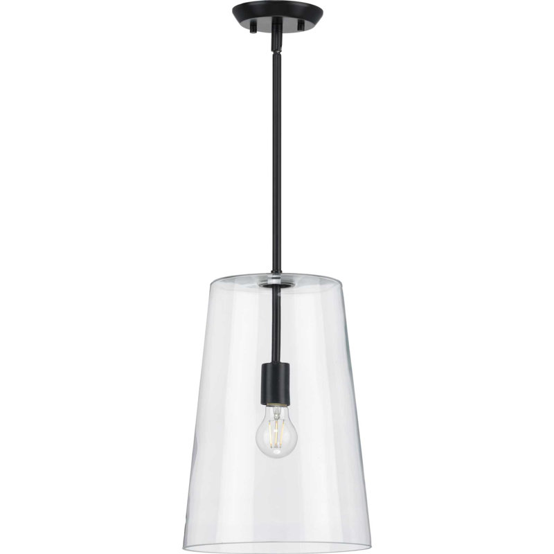 Luminaire suspendu conique à 1 lumière Selena, H 15,88 po x l 10,5 po x P 10,5 po, Noir