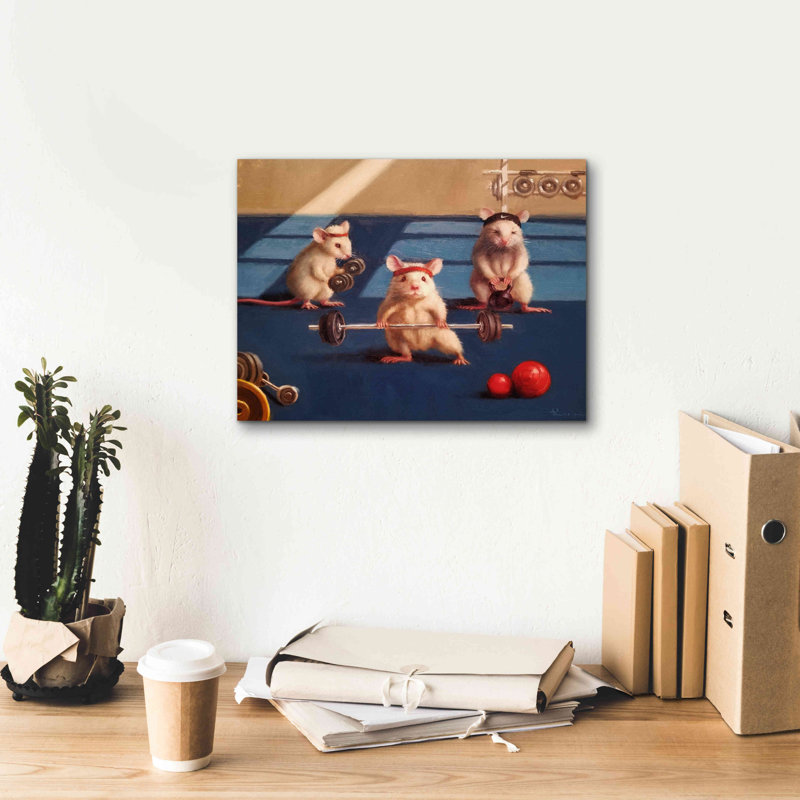 «Gym Rats» par Lucia Heffernan, H 12 po x l 16 po x P 0,75 po