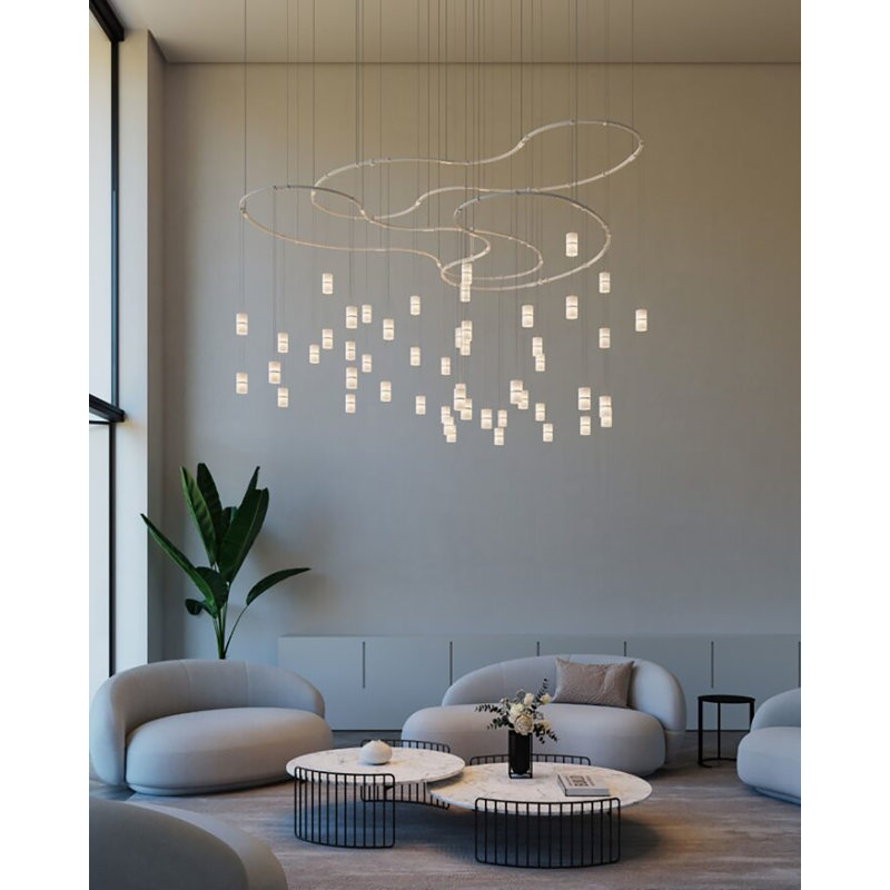Suspenders® 50 - Light LED Chandelier, Satin White