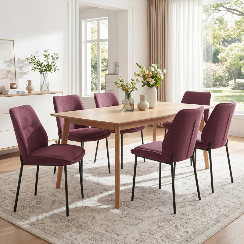 Taylar 49.5cm H Upholstered Upholstered Back Accent, Claret