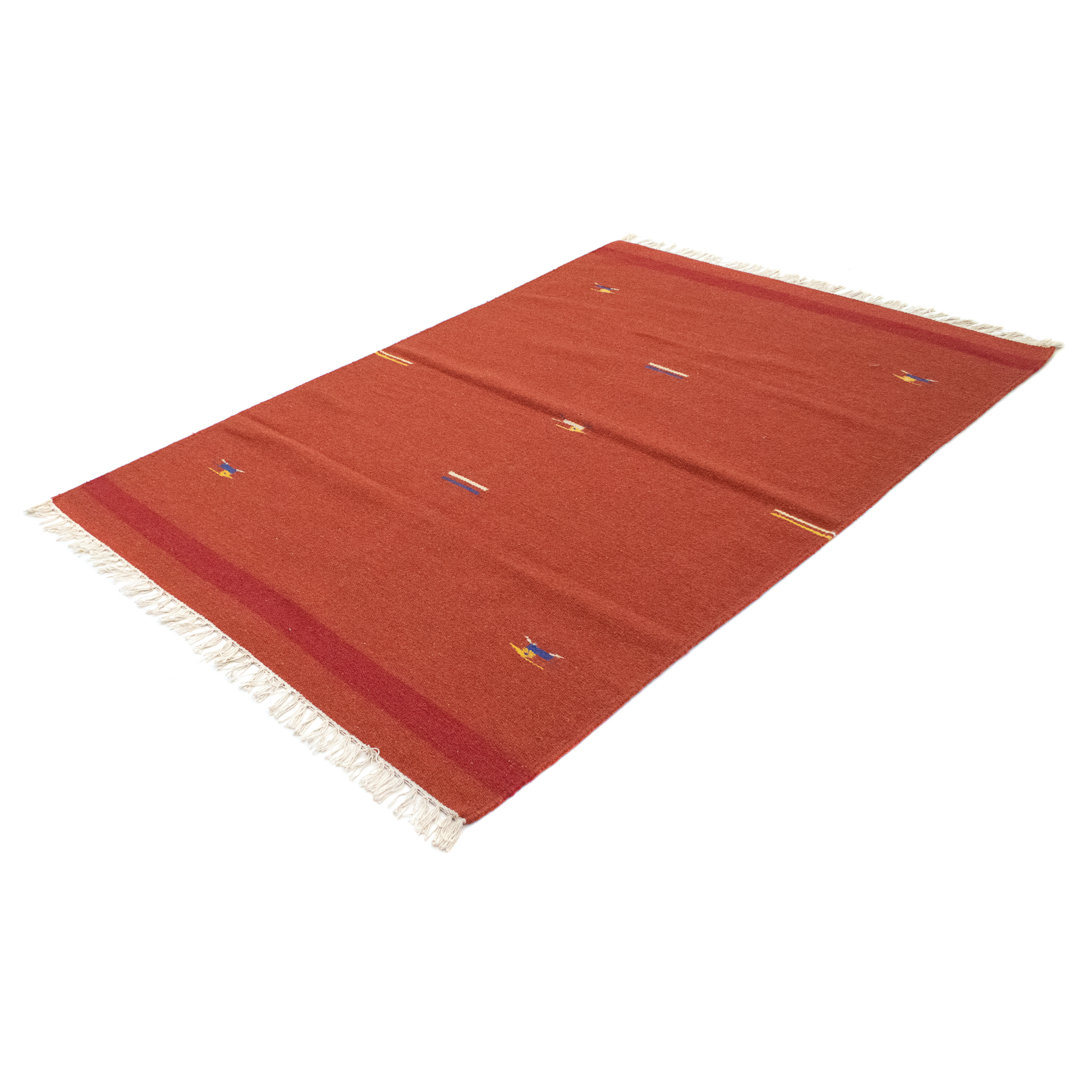 Handmade Kilim Wool Red Indoor/Outdoor Rug