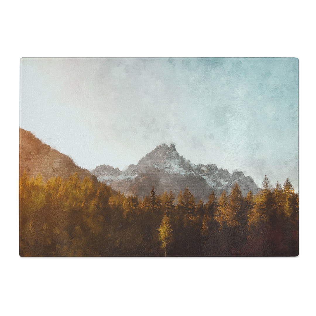 Tempered Glass Forest Before the Mountain Chopping Board