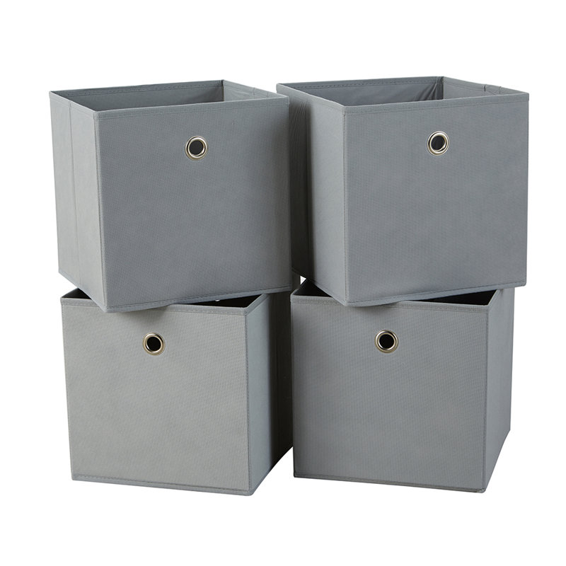 Fabric Storage Cube Organiser Box, Grey