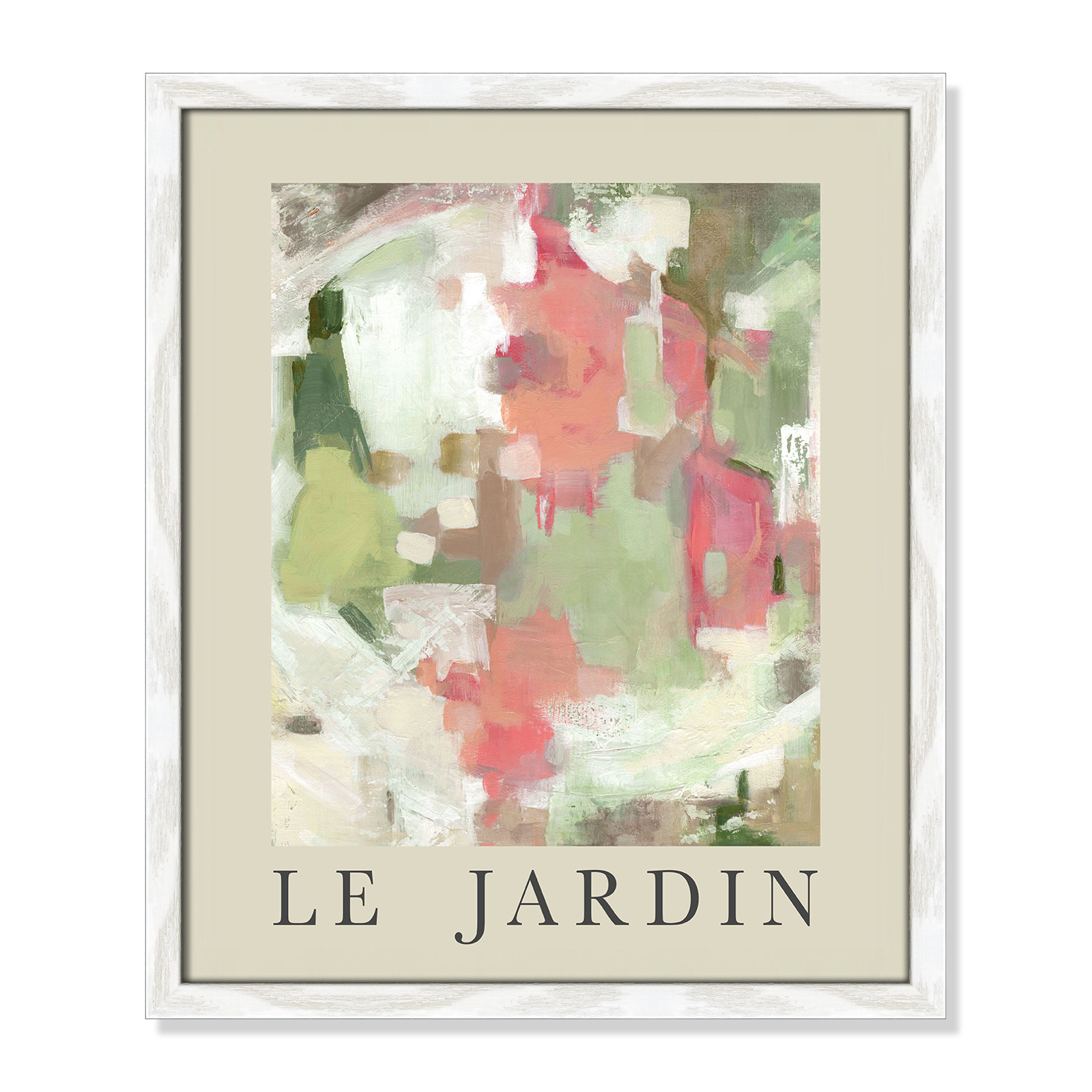 Botanical Poster Collection " Le Jardin " by Carol Robinson, No, White Single Picture Frame, 19" H x 16" W x 0.75" D