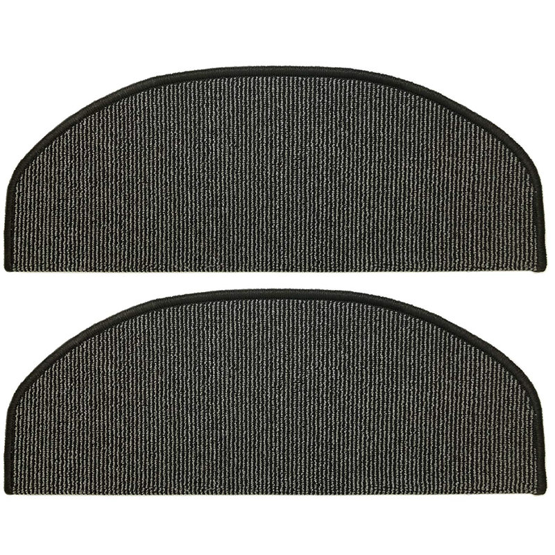 Tapis d'escalier avec adhésif Bullnose, Brun, Ensemble de 15