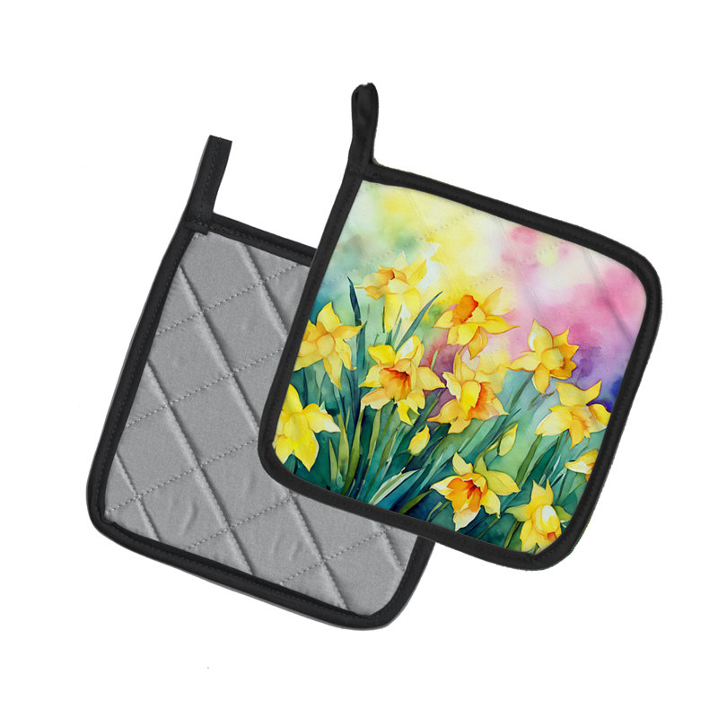 Caroline's Treasures Floral Polyester Potholder Set